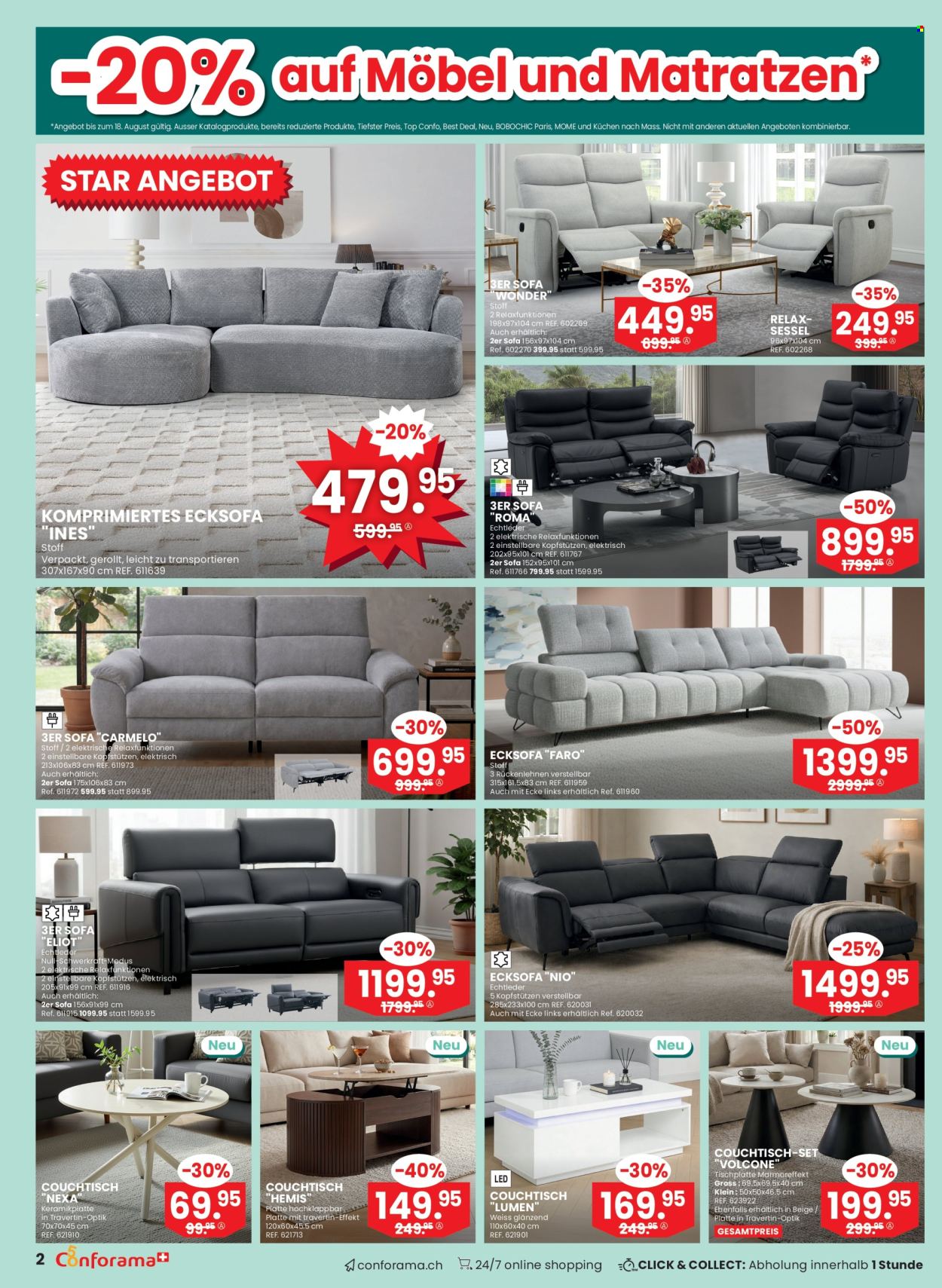 Volantino Conforama - 5.8.2026 - 25.8.2026. Pagina 2. Pagina 2