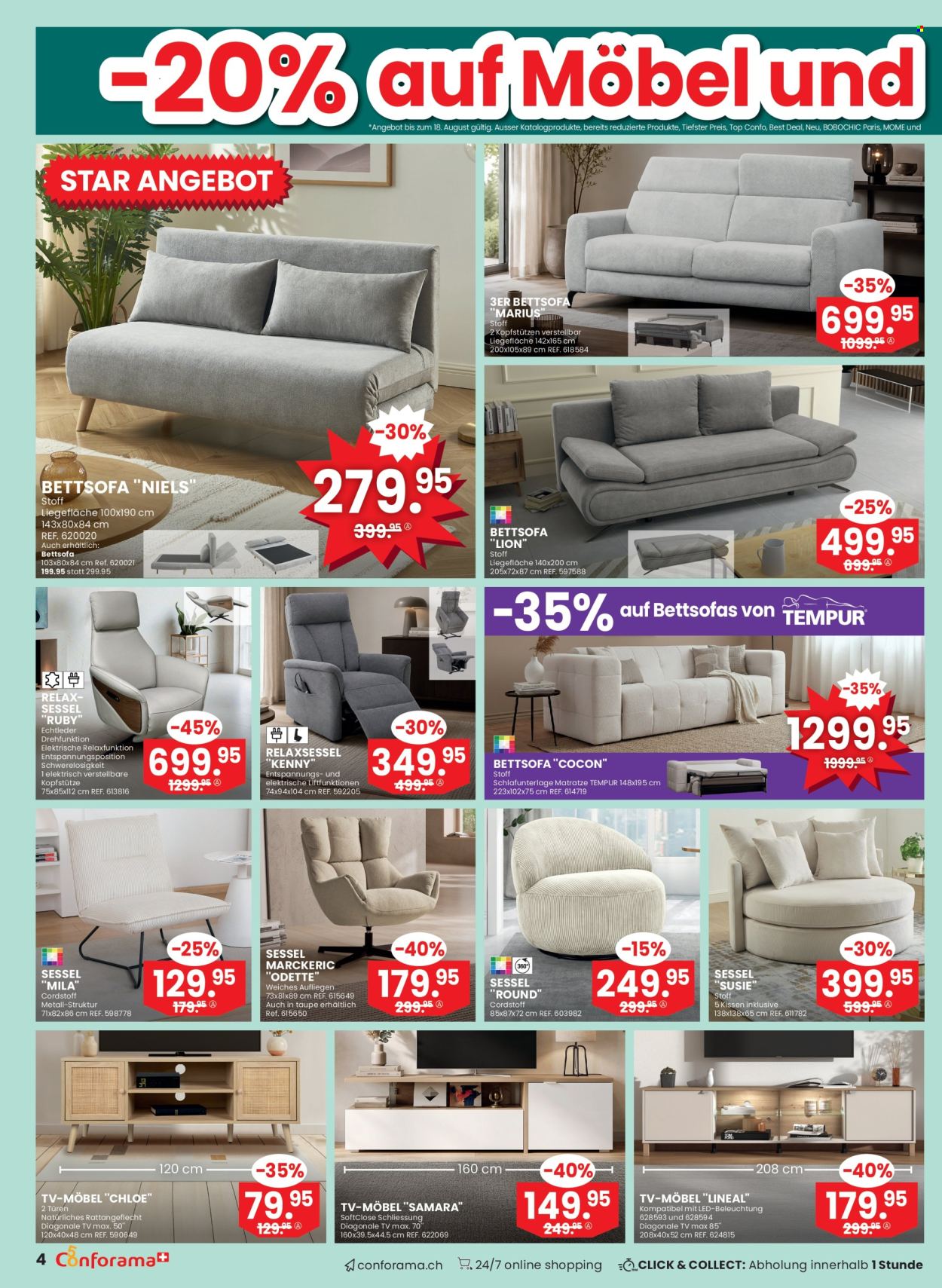 Volantino Conforama - 5.8.2026 - 25.8.2026. Pagina 4. Pagina 4