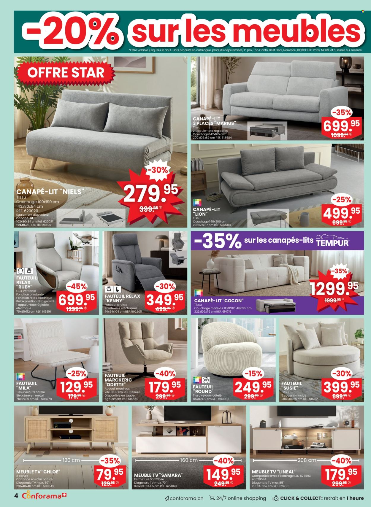 Volantino Conforama - 5.8.2026 - 25.8.2026. Pagina 4. Pagina 4