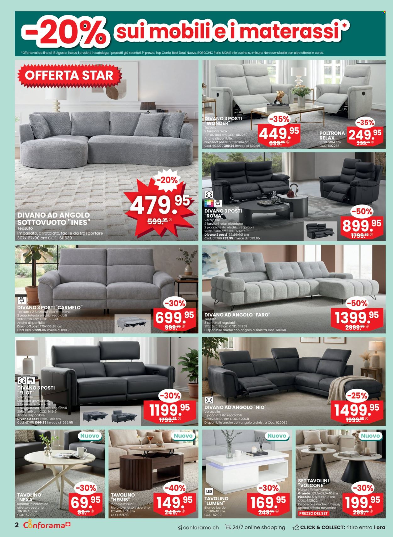Volantino Conforama - 5.8.2026 - 25.8.2026. Pagina 2. Pagina 2