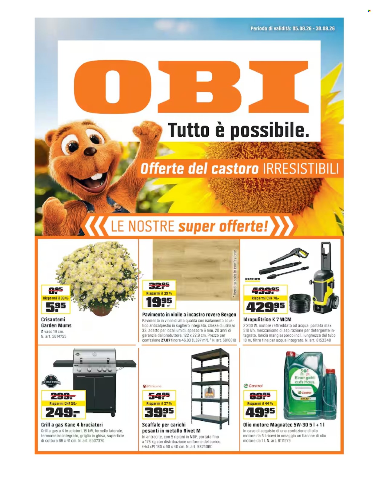 Volantino OBI - 5.8.2026 - 30.8.2026. Pagina 1. Pagina 1