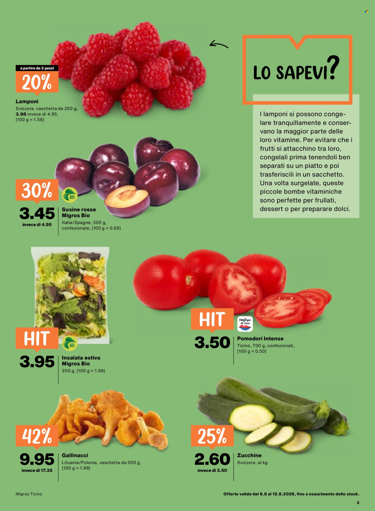 Volantino Migros - 6.8.2026 - 12.8.2026. Pagina 3. Pagina 3