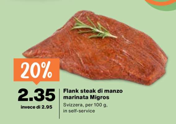 Flank steak di manzo marinata Migros