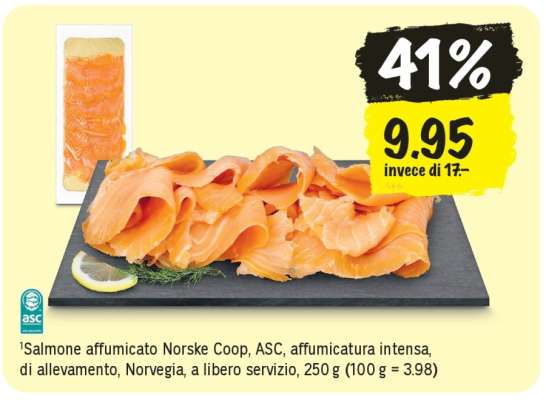 Salmone affumicato Norske Coop, ASC