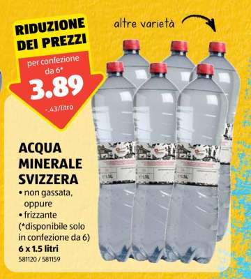 Acqua minerale svizzera