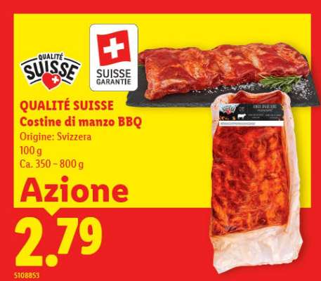 QUALITÉ SUISSE Costine di manzo BBQ