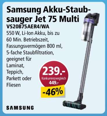 Samsung Akku-Staubsauger Jet 75 Multi