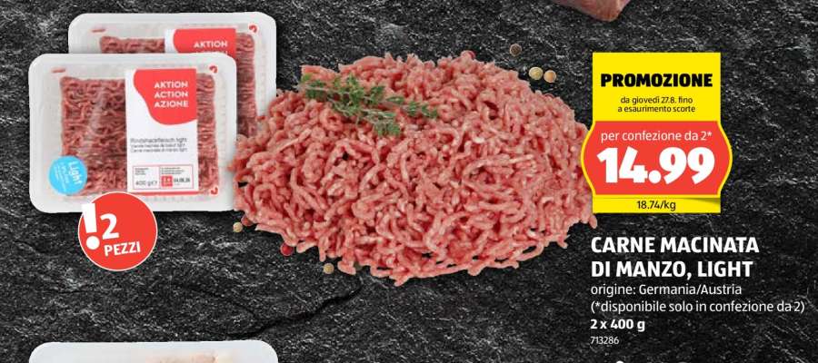 Carne macinata di manzo light
