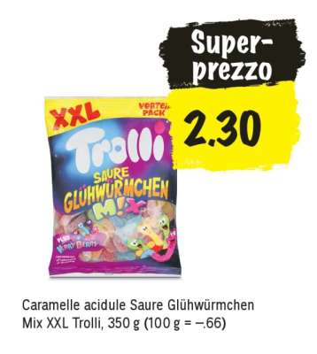 Caramelle acidule Saure Glühwürmchen Mix XXL Trolli