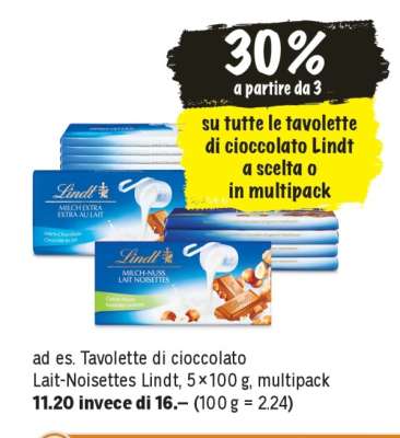 Tavolette di cioccolato Lait-Noisettes Lindt