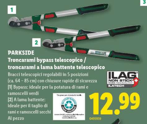 PARKSIDE Troncarami bypass telescopico / troncarami a lama battente telescopico