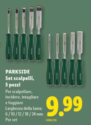 PARKSIDE Set scalpelli, 5 pezzi