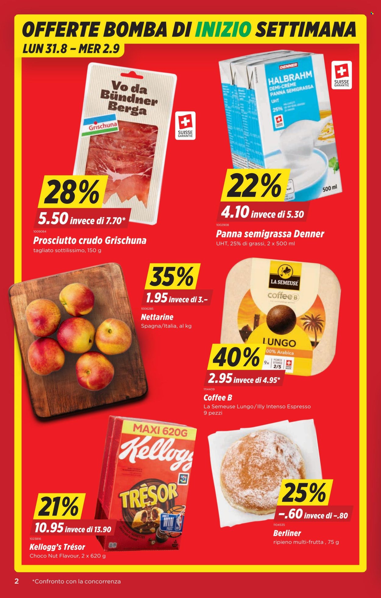 Volantino Denner - 27.8.2026 - 2.9.2026. Pagina 2. Pagina 2