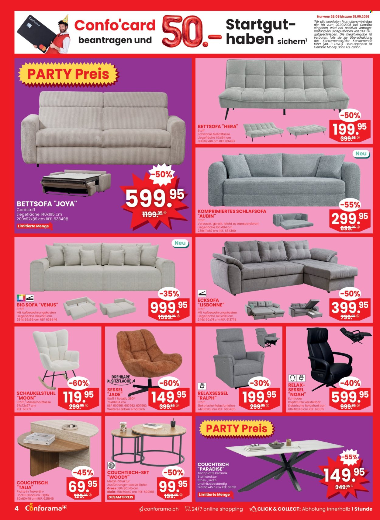 Volantino Conforama - 26.8.2026 - 8.9.2026. Pagina 4. Pagina 4