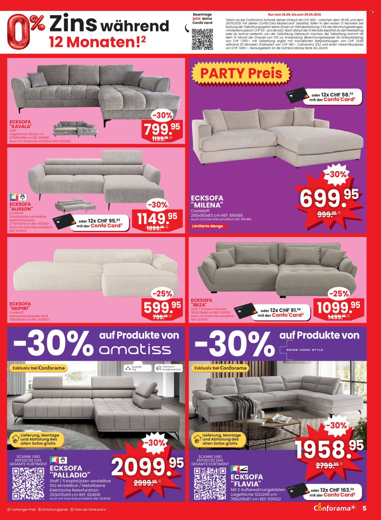 Volantino Conforama - 26.8.2026 - 8.9.2026. Pagina 5. Pagina 5