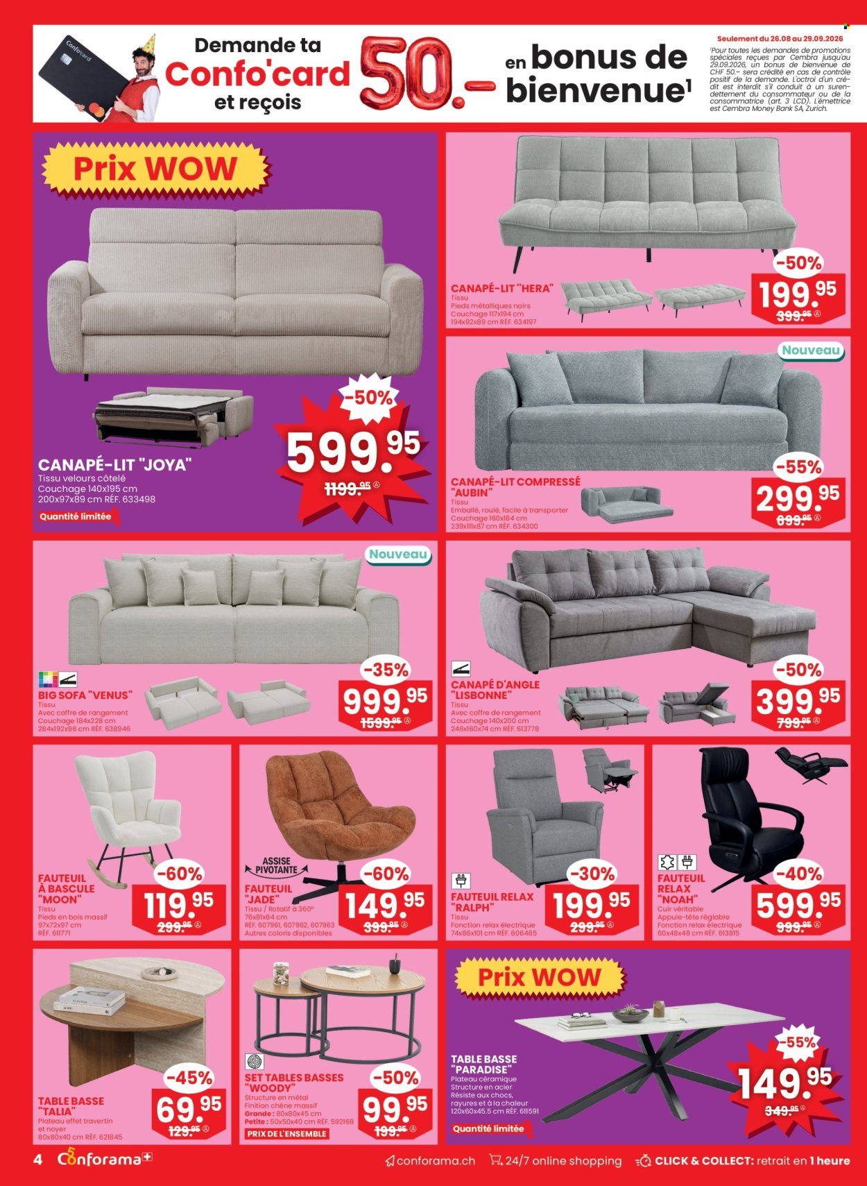 Volantino Conforama - 26.8.2026 - 8.9.2026. Pagina 4. Pagina 4