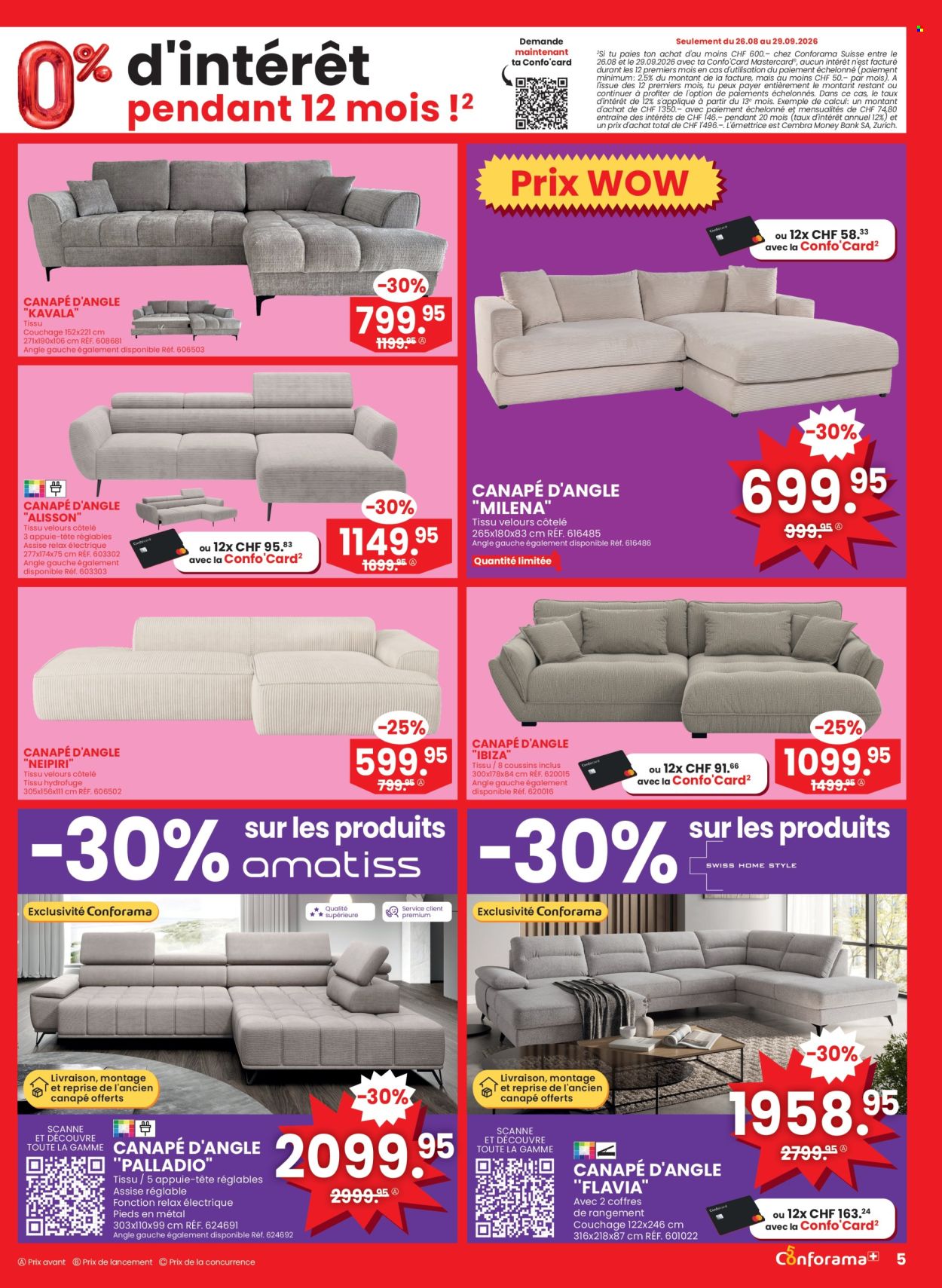 Volantino Conforama - 26.8.2026 - 8.9.2026. Pagina 5. Pagina 5