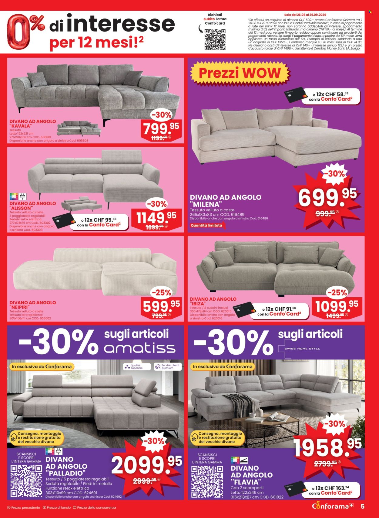 Volantino Conforama - 26.8.2026 - 8.9.2026. Pagina 5. Pagina 5