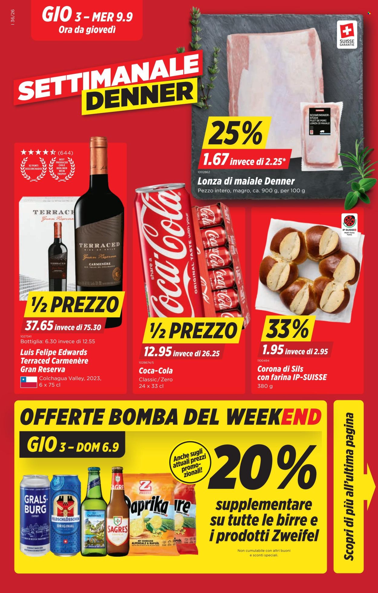 Volantino Denner - 3.9.2026 - 9.9.2026. Pagina 1. Pagina 1