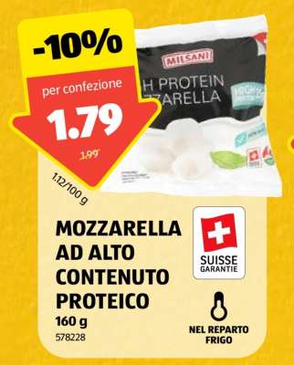 Mozzarella ad alto contenuto proteico