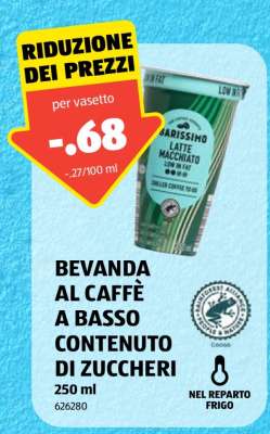BEVANDA AL CAFFÈ A BASSO CONTENUTO DI ZUCCHERI
