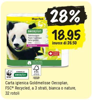 Carta igienica Goldmelisse Oecoplan