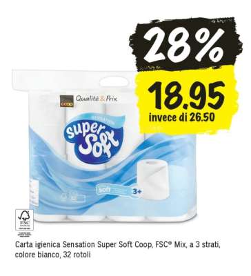 Carta igienica Sensation Super Soft Coop