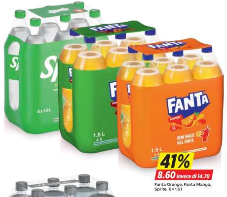 Fanta Orange, Fanta Mango, Sprite