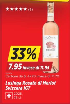 Lusinga Rosato di Merlot Svizzera IGT