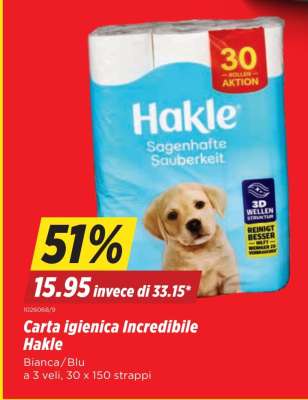 Carta igienica Incredibile Hakle