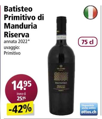 Batisteo Primitivo di Manduria Riserva