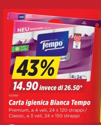 Carta igienica Bianca Tempo