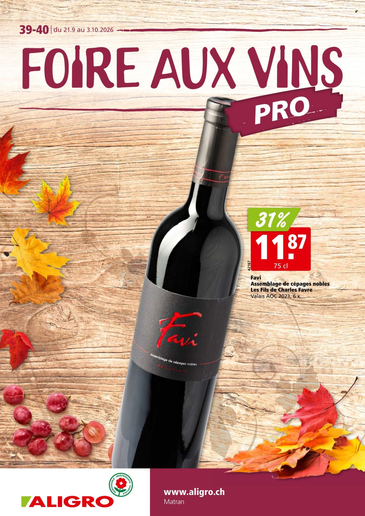 Volantino ALIGRO - 21.9.2026 - 3.10.2026. Pagina 1. Pagina 1