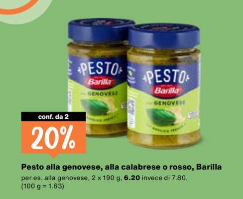 Pesto alla genovese, alla calabrese o rosso, Barilla