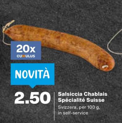 Salsiccia Chablais Spécialité Suisse