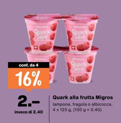 Quark alla frutta Migros
