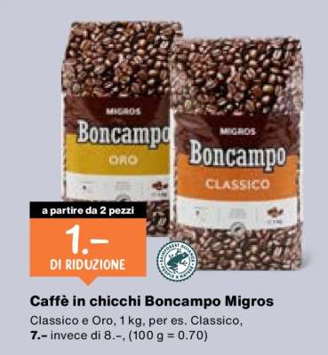Caffè in chicchi Boncampo Migros