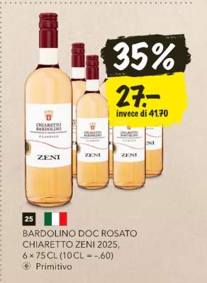 BARDOLINO DOC ROSATO CHIARETTO ZENI 2025