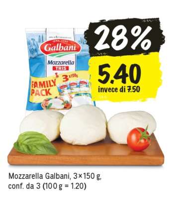 Mozzarella Galbani, 3×150 g