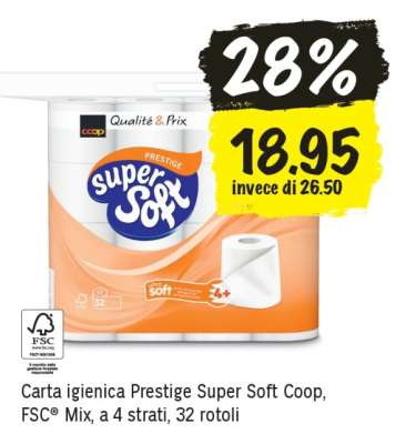 Carta igienica Prestige Super Soft Coop