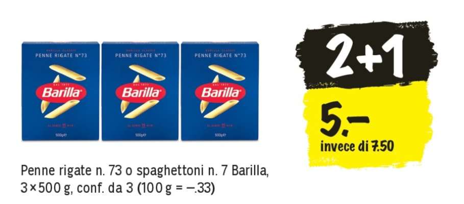 Penne rigate n. 73 o spaghettoni n. 7 Barilla