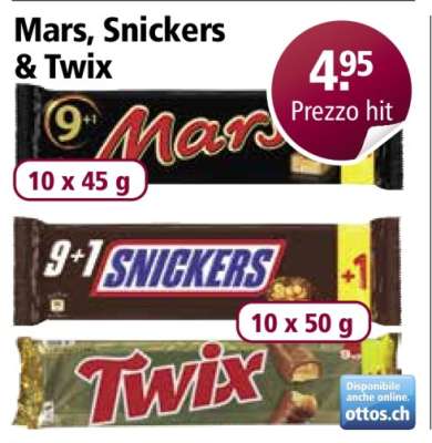 Mars, Snickers & Twix