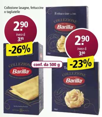 Collezione lasagne, fettuccine o tagliatelle