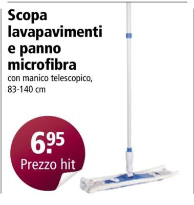 Scopa lavapavimenti e panno microfibra