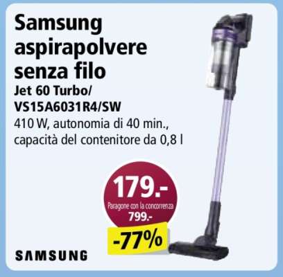 Samsung aspirapolvere senza filo