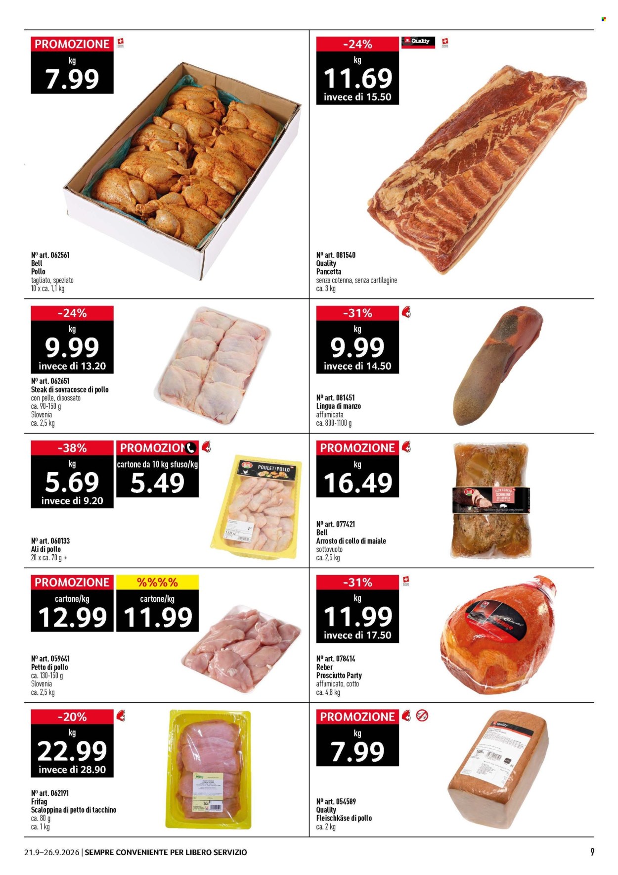 Volantino Prodega - 21.9.2026 - 26.9.2026. Pagina 9. Pagina 9