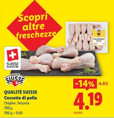 QUALITÉ SUISSE Cosce di pollo