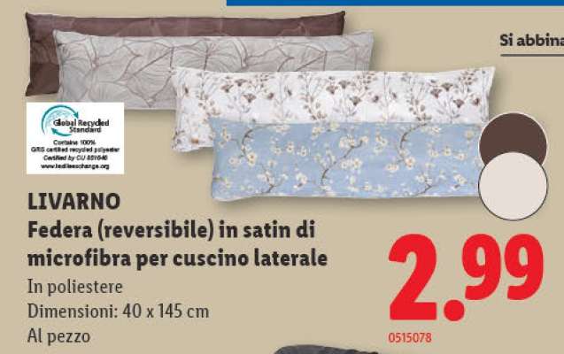 Federa (reversibile) in satin di microfibra per cuscino laterale