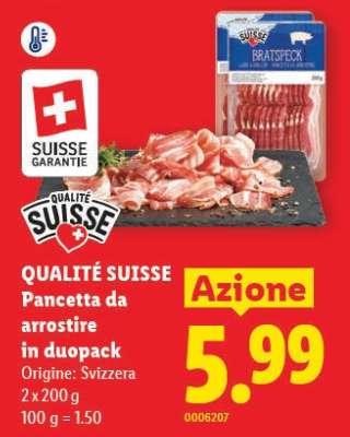 QUALITÉ SUISSE Pancetta da arrostire in duopack