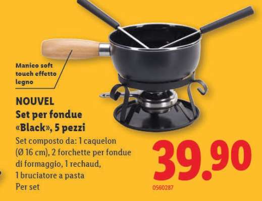 NOUVEL Set per fondue «Black», 5 pezzi